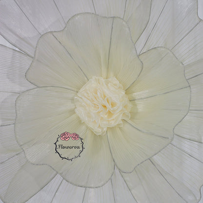 Flowerva Champagne Giant Tulle Flower Centerpiece Wedding Decor