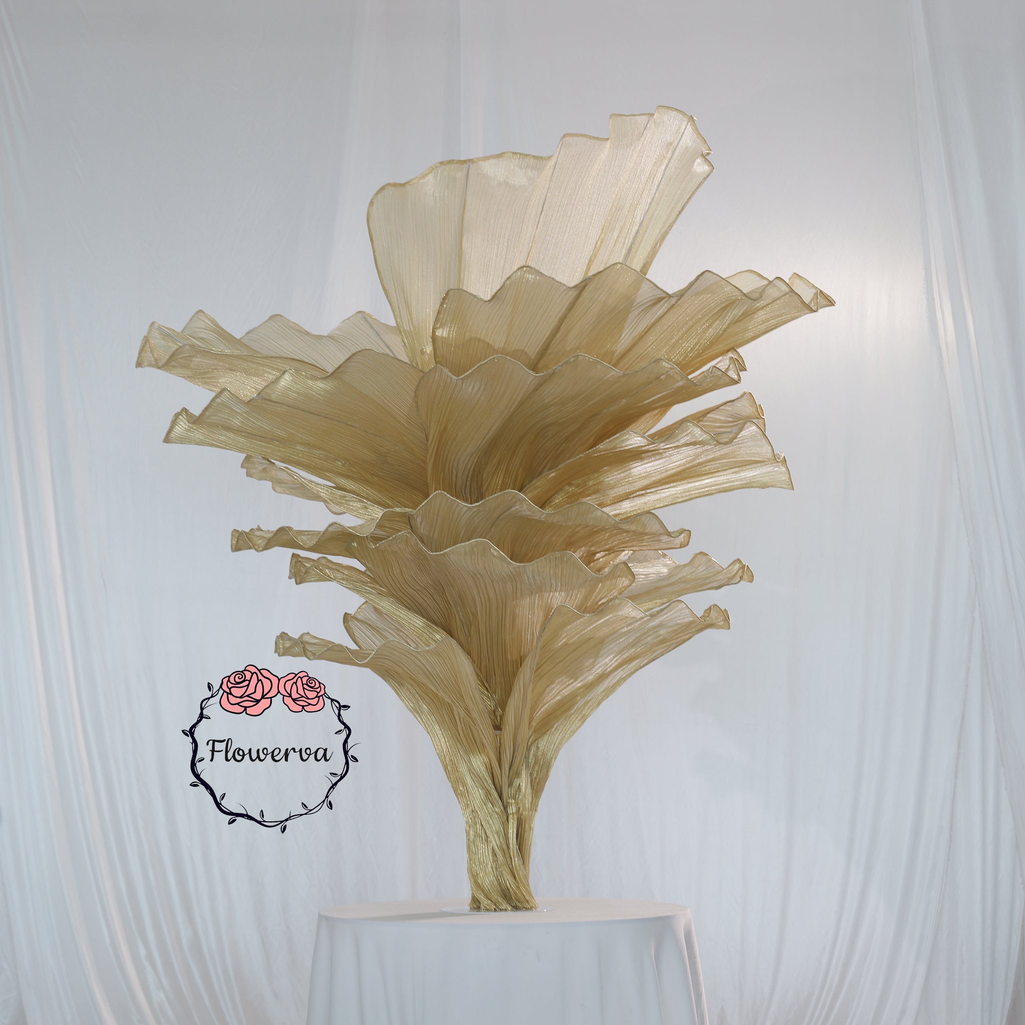 Flowerva Champagne Gold French Vintage Wedding and Home Art Decoration