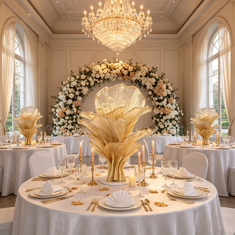 Flowerva Champagne Gold French Vintage Wedding and Home Art Decoration
