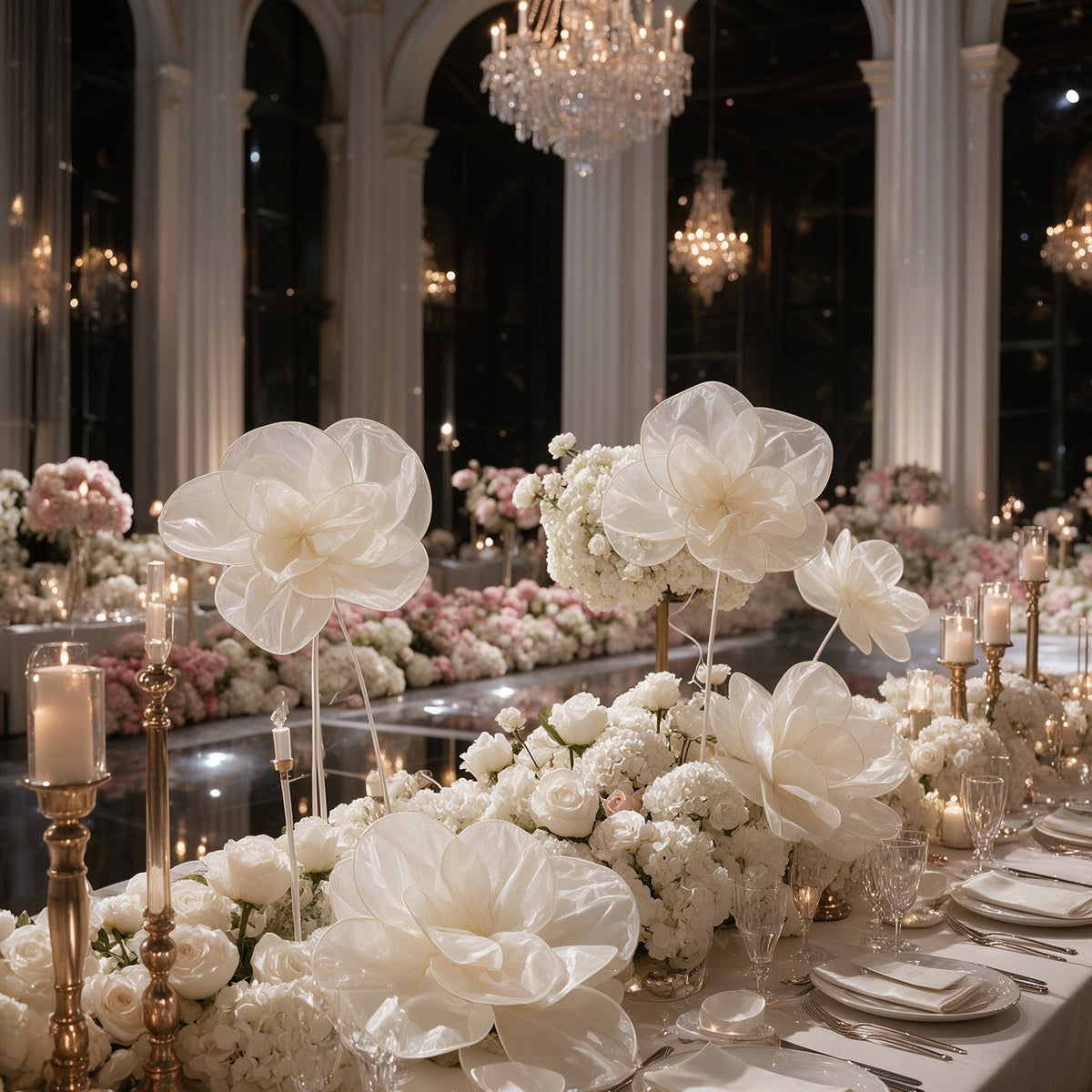 Flowerva Cloud Bloom Fabric Flower Wedding & Event Decor 80cm