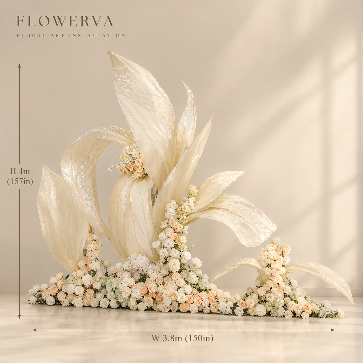 Flowerva Ethereal Bloom Draped Canopy Luxury Wedding & Event Decor (Without Artificial Flowers)