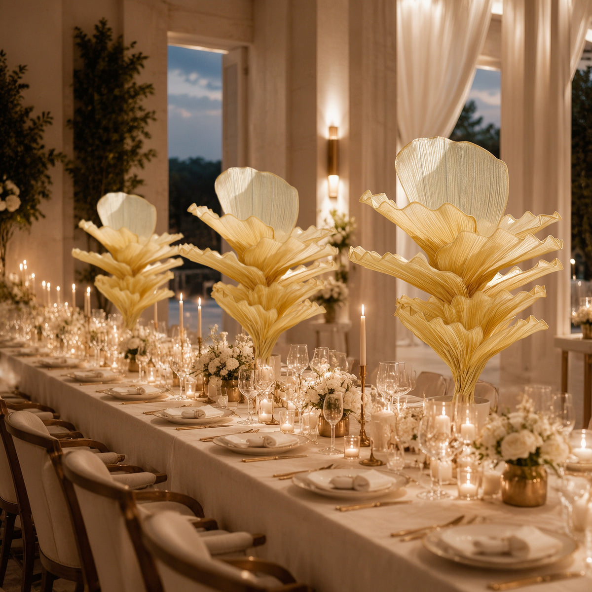 Flowerva Luxury Fabric Floral Centerpieces Handcrafted Wedding & Event Decor