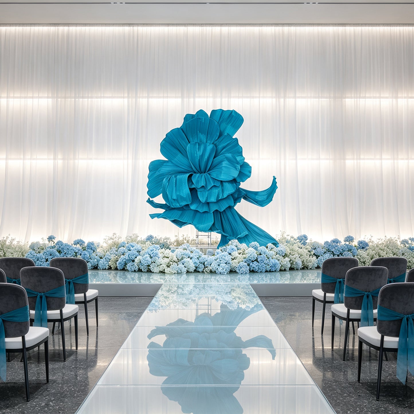 Flowerva Giant Blue Flying Sky Flower Shape Event Decor