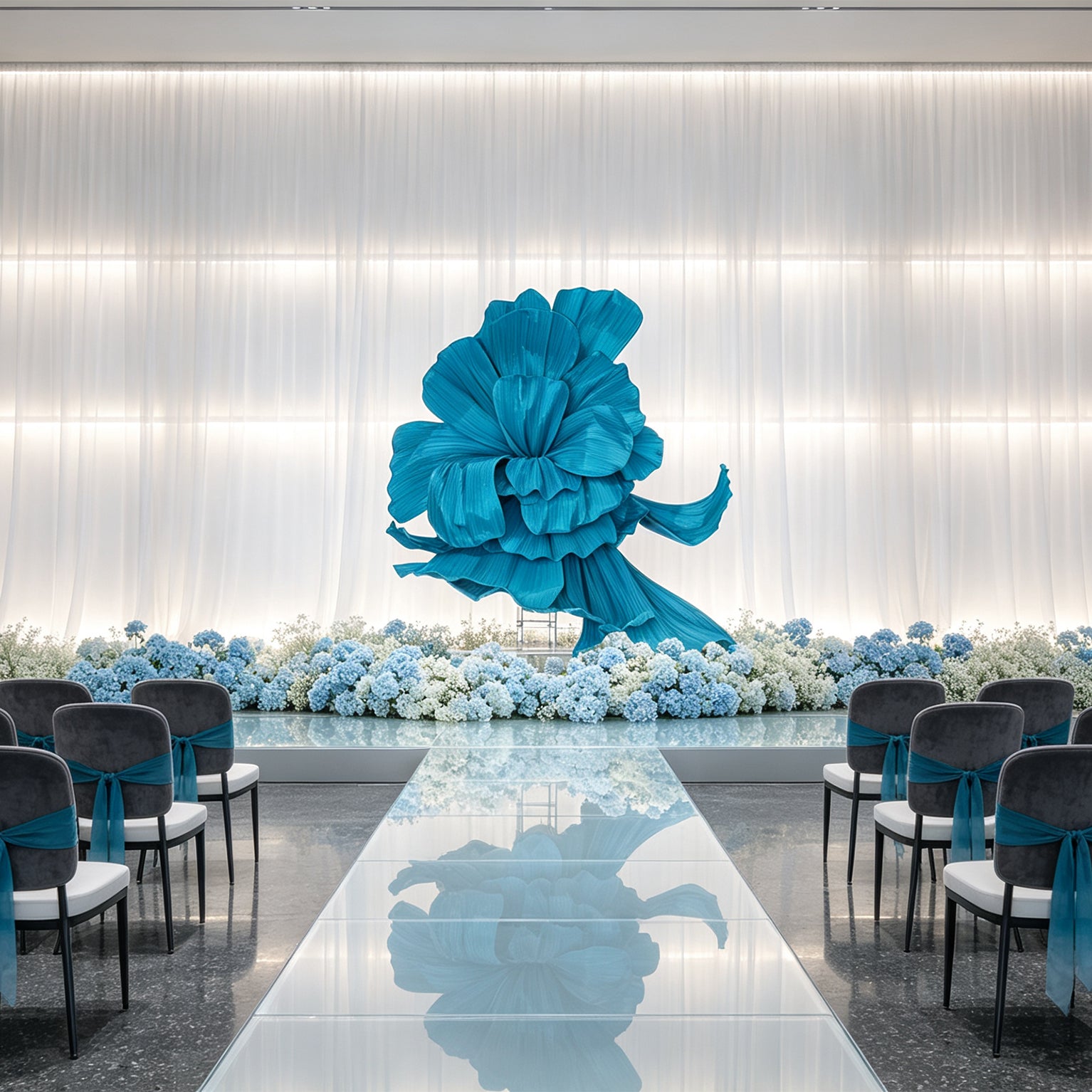 Flowerva Giant Blue Flying Sky Flower Shape Event Decor