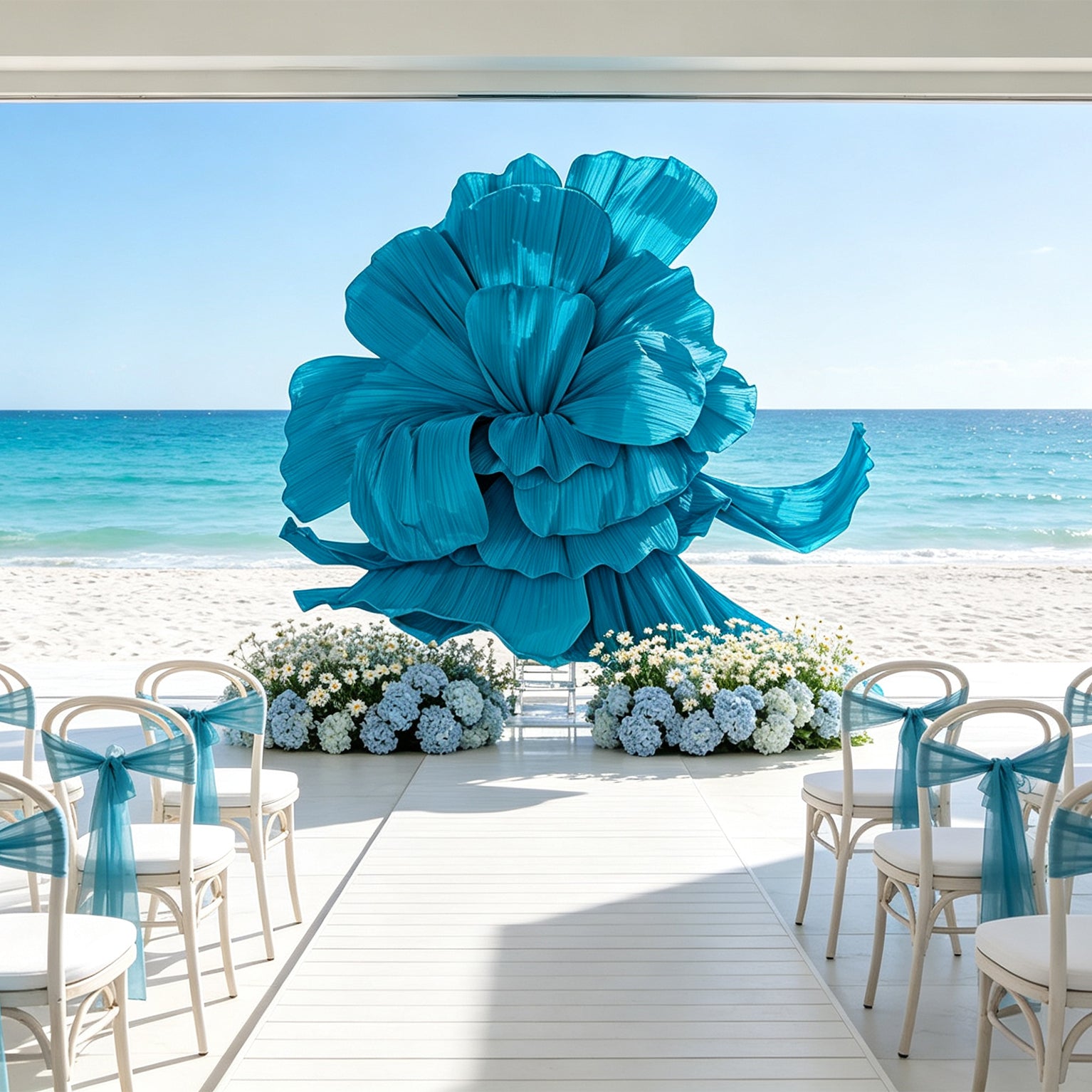 Flowerva Giant Blue Flying Sky Flower Shape Event Decor