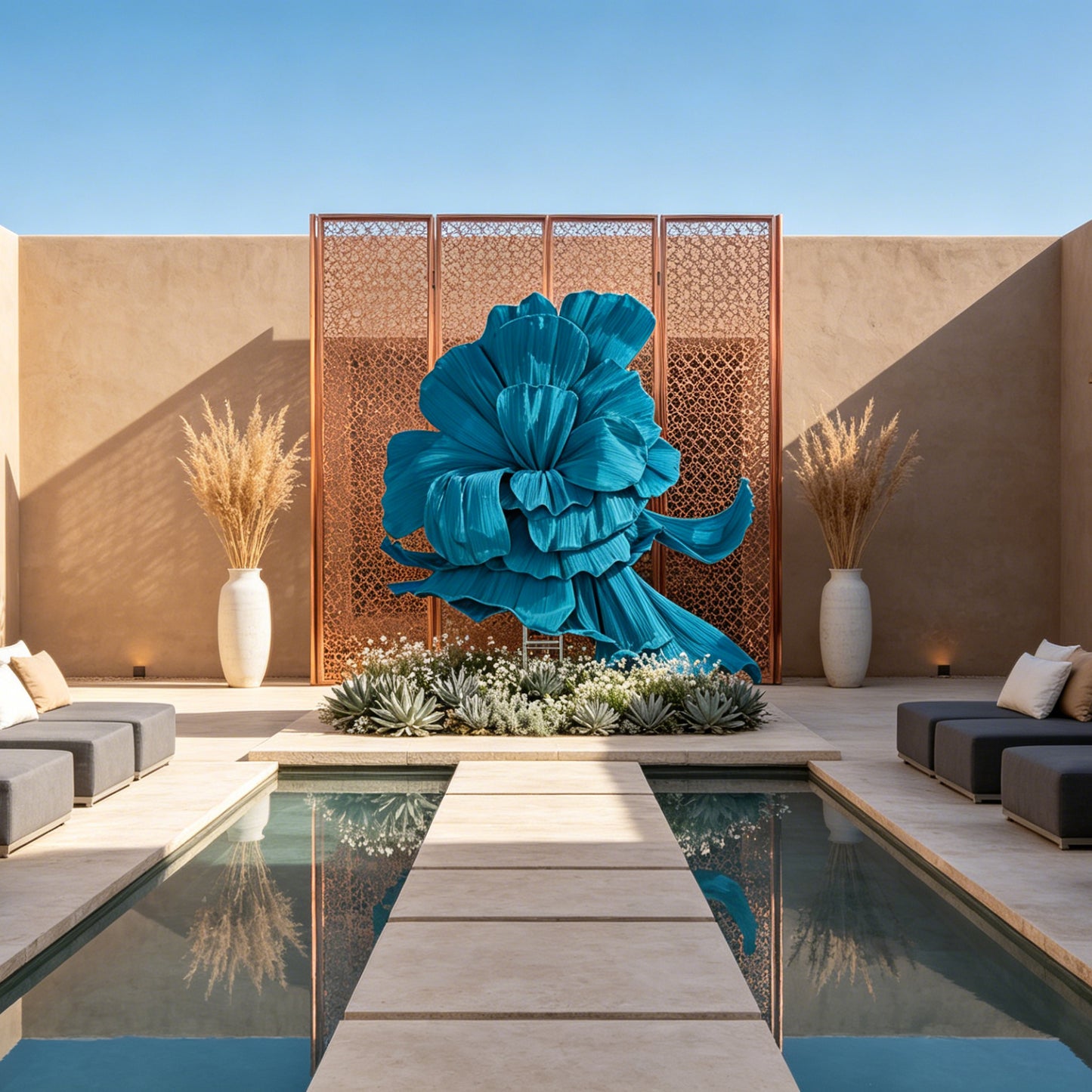 Flowerva Giant Blue Flying Sky Flower Shape Event Decor