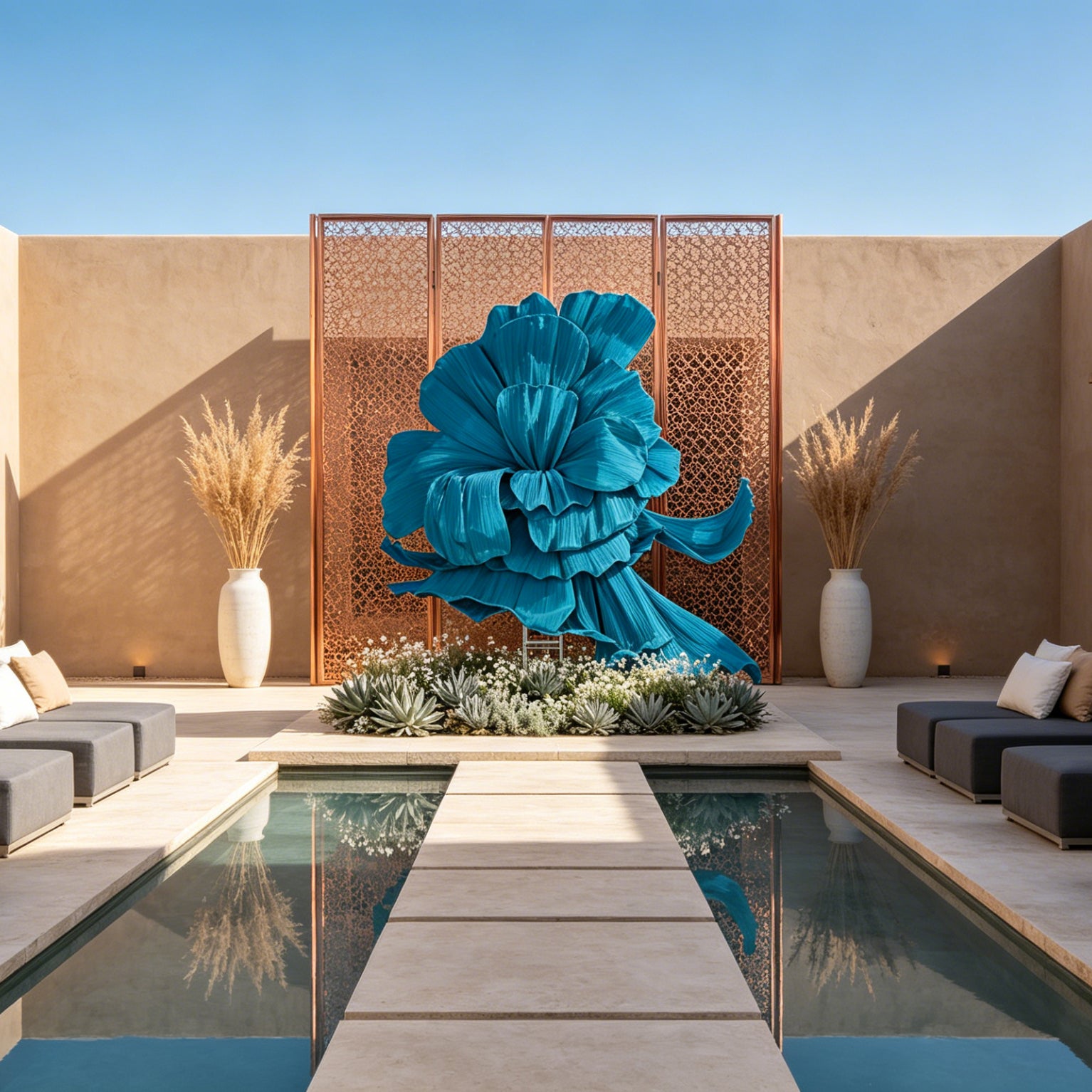 Flowerva Giant Blue Flying Sky Flower Shape Event Decor