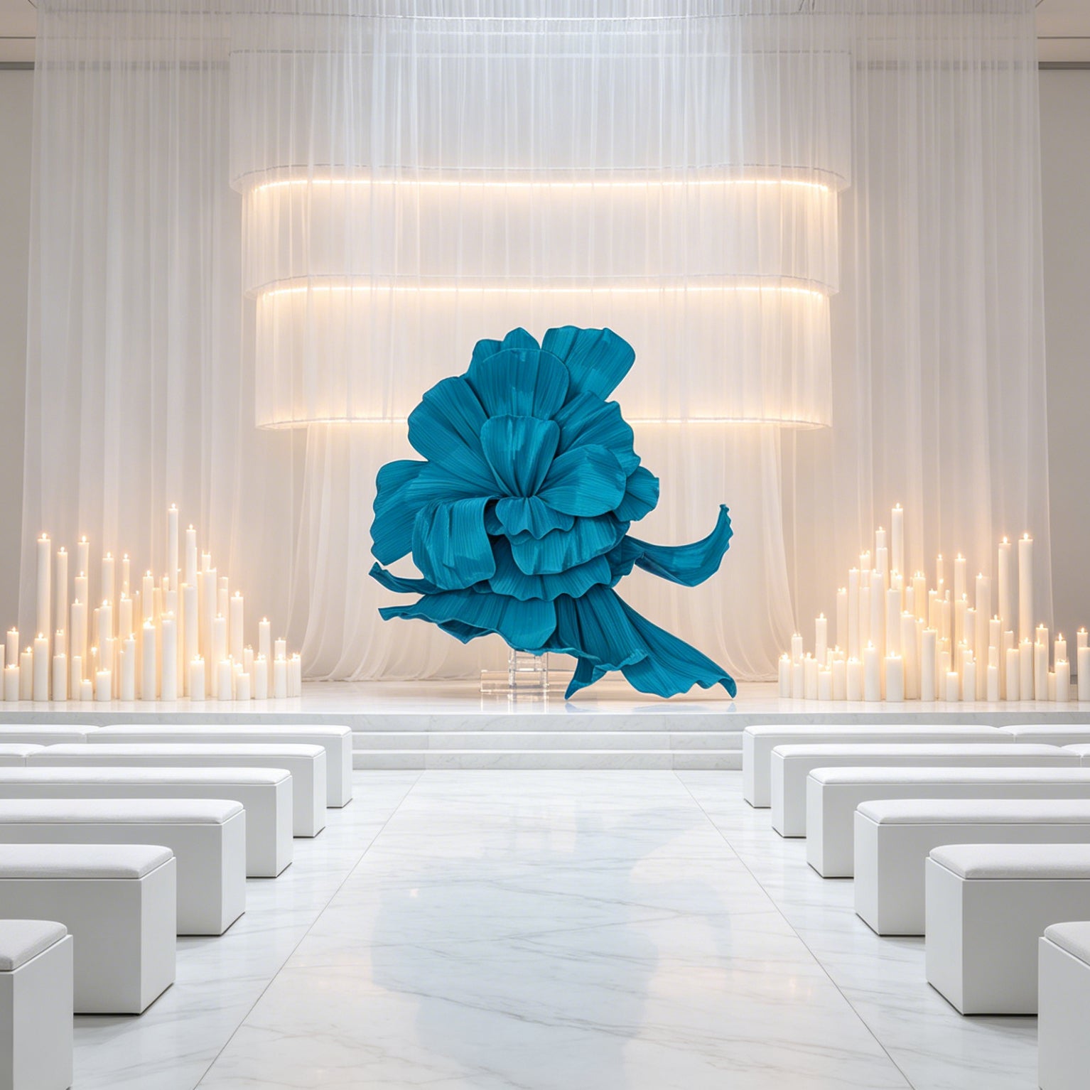 Flowerva Giant Blue Flying Sky Flower Shape Event Decor