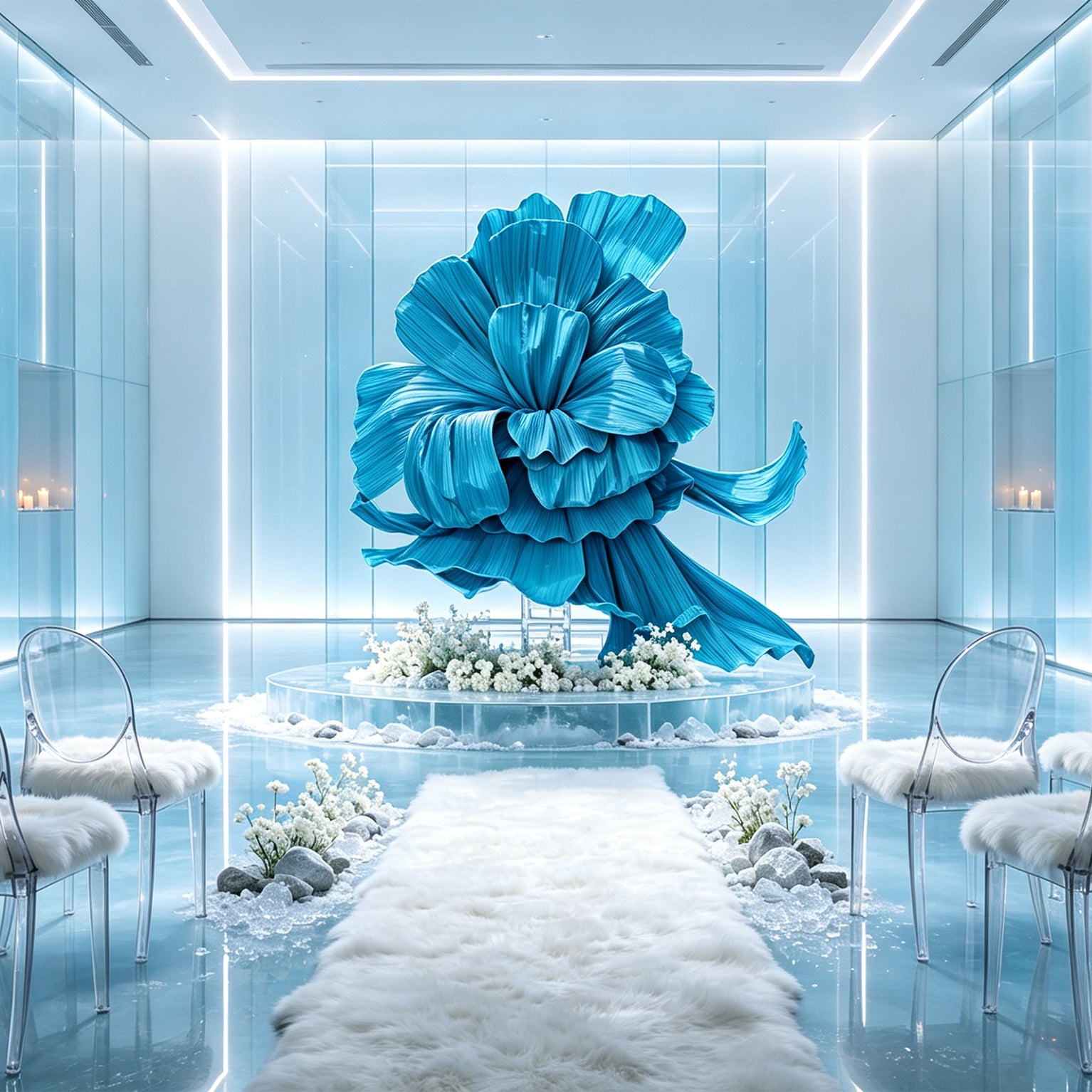 Flowerva Giant Blue Flying Sky Flower Shape Event Decor