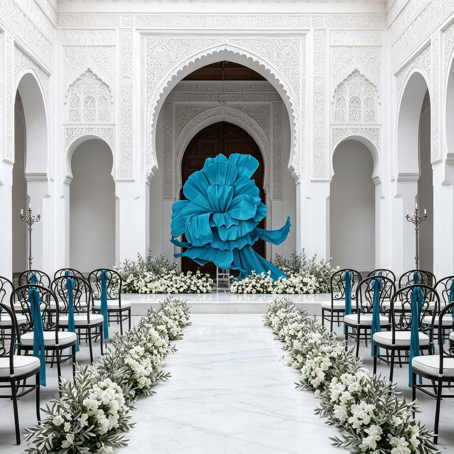 Flowerva Giant Blue Flying Sky Flower Shape Event Decor