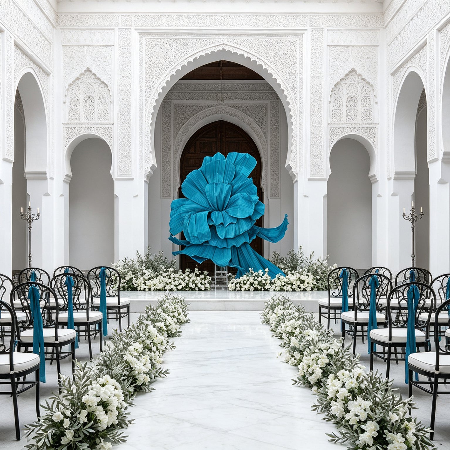Flowerva Giant Blue Flying Sky Flower Shape Event Decor
