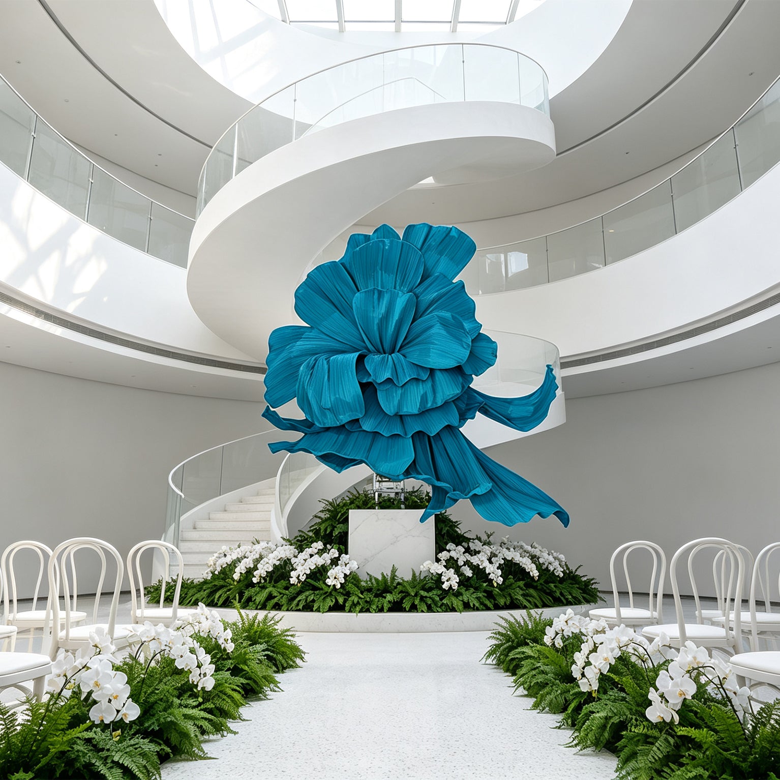 Flowerva Giant Blue Flying Sky Flower Shape Event Decor
