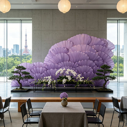 Flowerva Giant Crystal Purple Petal Wave Wedding Party Decoration