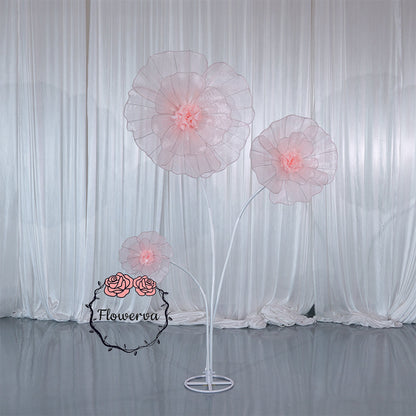 Flowerva Light Pink Giant Tulle Flower Centerpiece Wedding Decor