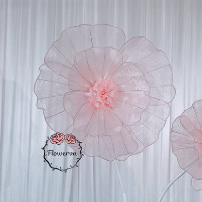 Flowerva Giant Tulle Flower Centerpiece Wedding & Event Decor
