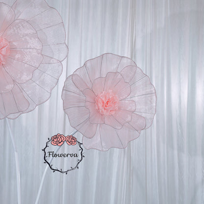 Flowerva Giant Tulle Flower Centerpiece Wedding & Event Decor