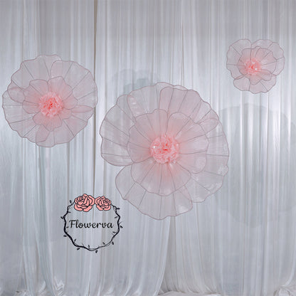 Flowerva Light Pink Giant Tulle Flower Centerpiece Wedding Decor