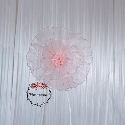 Flowerva Light Pink Giant Tulle Flower Centerpiece Wedding Decor