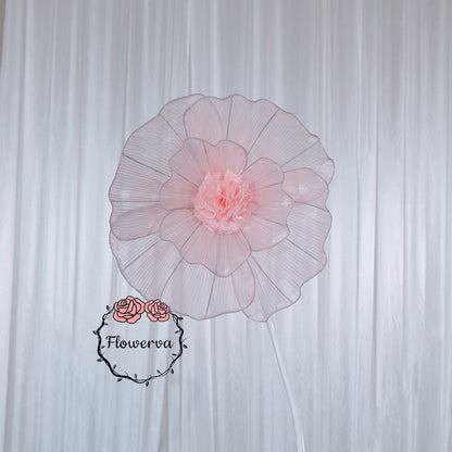 Flowerva Light Pink Giant Tulle Flower Centerpiece Wedding Decor