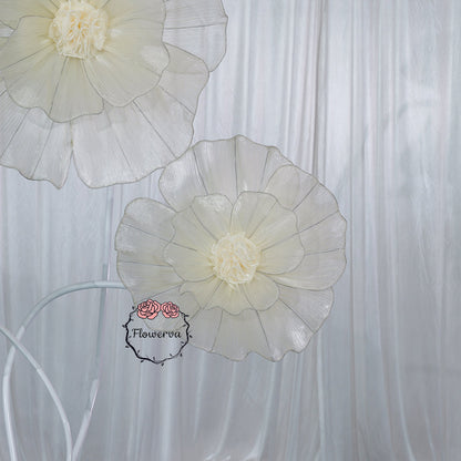 Flowerva Giant Tulle Flower Centerpiece Wedding & Event Decor