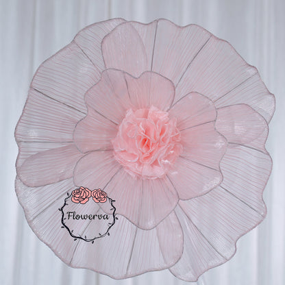 Flowerva Light Pink Giant Tulle Flower Centerpiece Wedding Decor