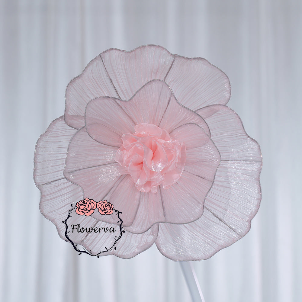 Flowerva Giant Tulle Flower Centerpiece Wedding Decor Light Pink