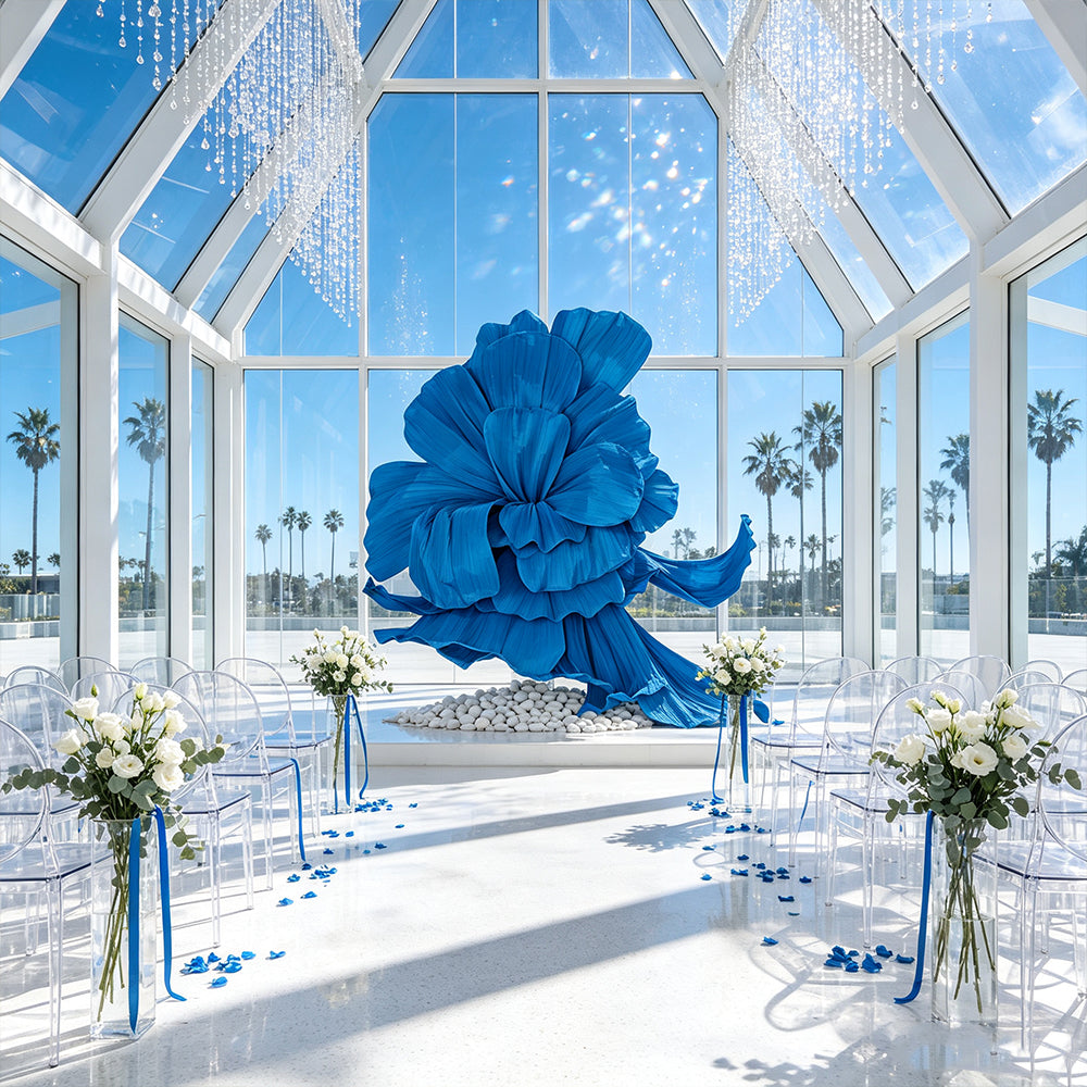 Flowerva Giant Blue Flying Sky Flower Shape Event Decor