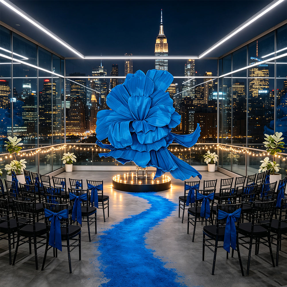 Flowerva Giant Blue Flying Sky Flower Shape Event Decor
