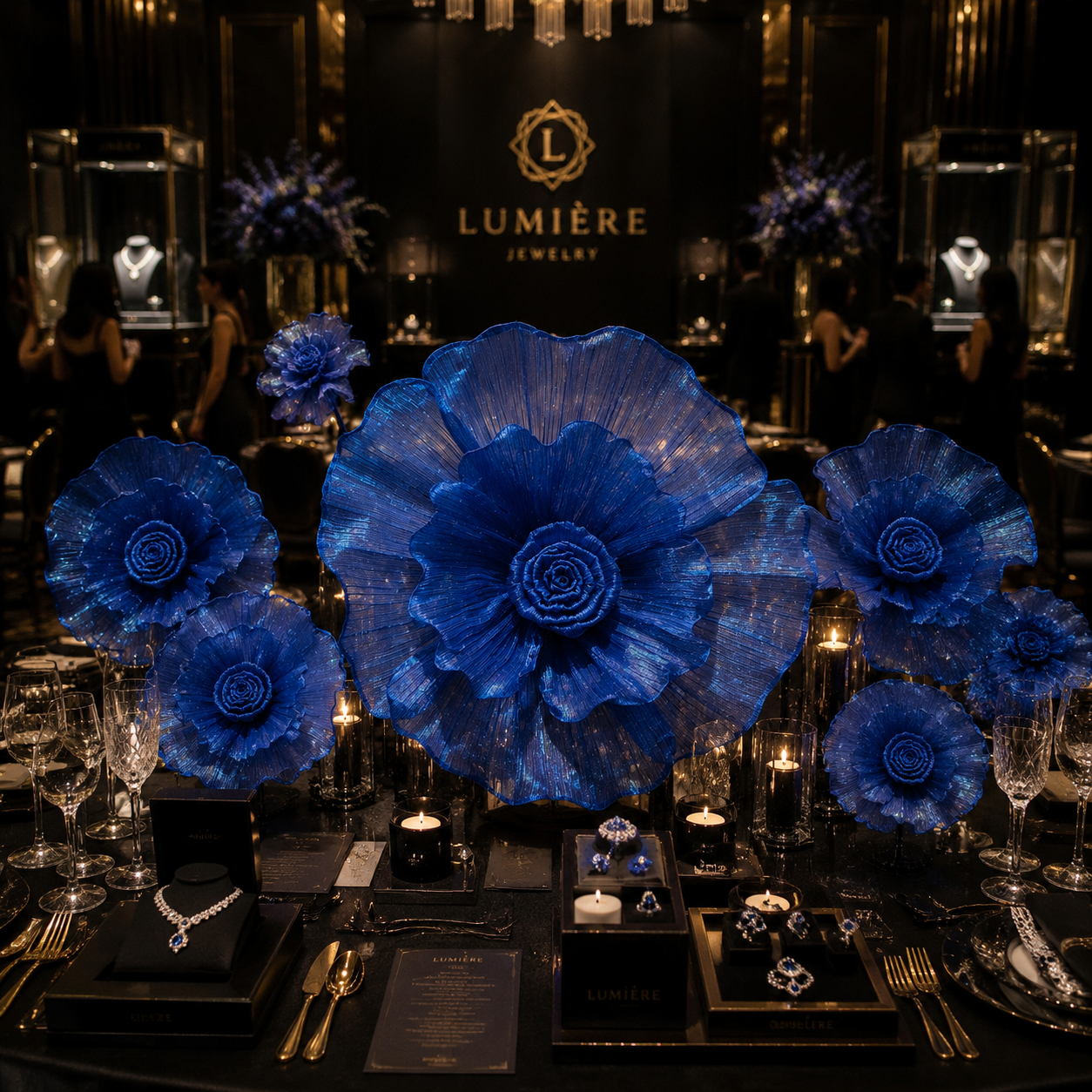 Flowerva Giant Tulle Flower Centerpiece Wedding Decor Blue Enchantress