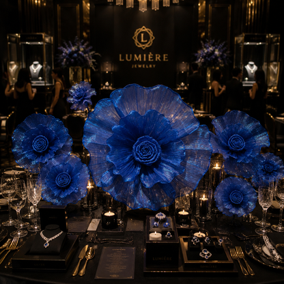 Flowerva Giant Tulle Flower Centerpiece Wedding Decor Blue Enchantress