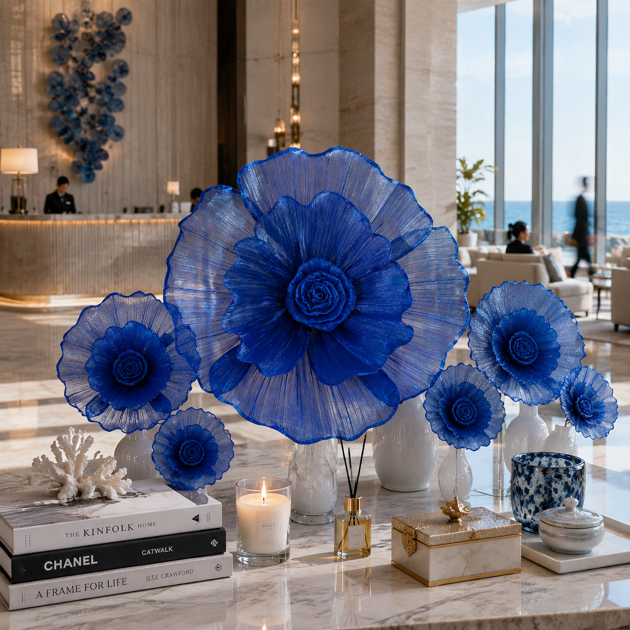 Flowerva Fabric Giant Flower Centerpiece Luxury Wedding & Event Decor