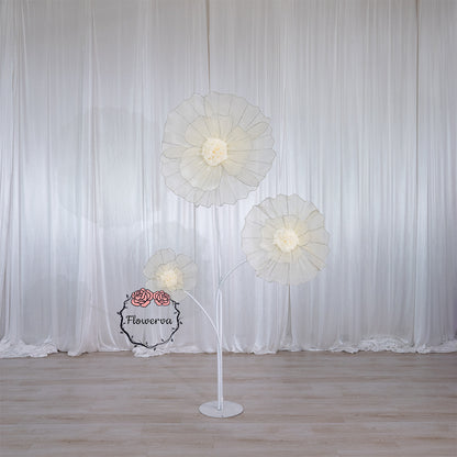 Flowerva Giant Tulle Flower Centerpiece Wedding Decor Champagne