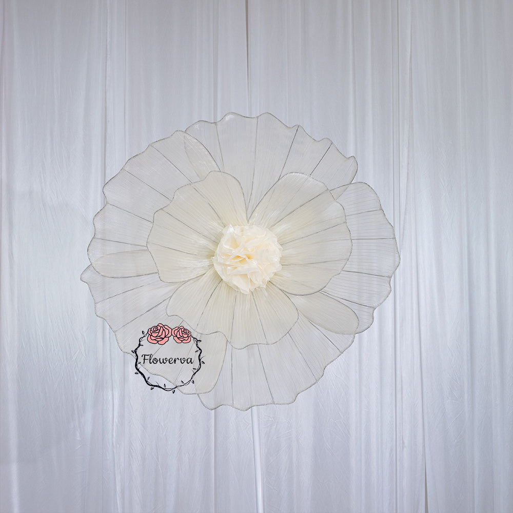 Flowerva Giant Tulle Flower Centerpiece Wedding Decor Champagne