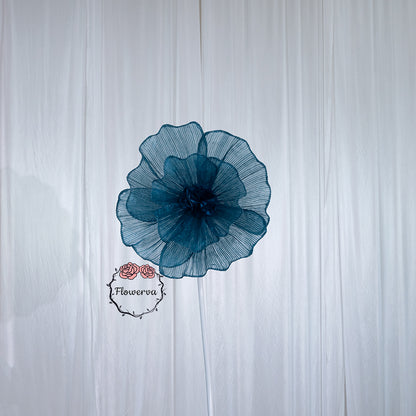 Flowerva Giant Tulle Flower Centerpiece Wedding Decor Deep Lake Blue