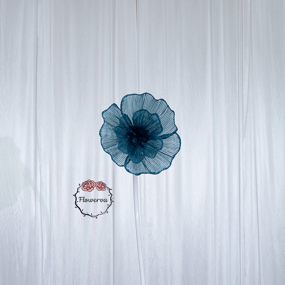 Flowerva Giant Tulle Flower Centerpiece Wedding Decor Deep Lake Blue