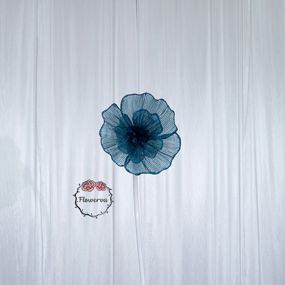 Flowerva Giant Tulle Flower Centerpiece Wedding Decor Deep Lake Blue
