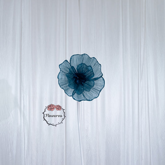 Flowerva Giant Tulle Flower Centerpiece Wedding Decor Deep Lake Blue