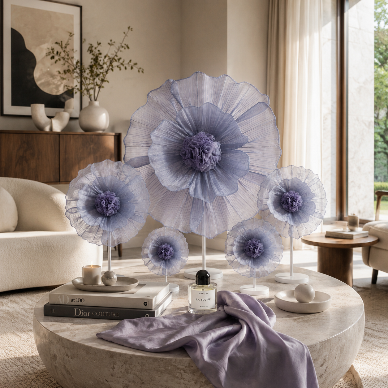 Flowerva Fabric Giant Flower Centerpiece Luxury Wedding & Event Decor