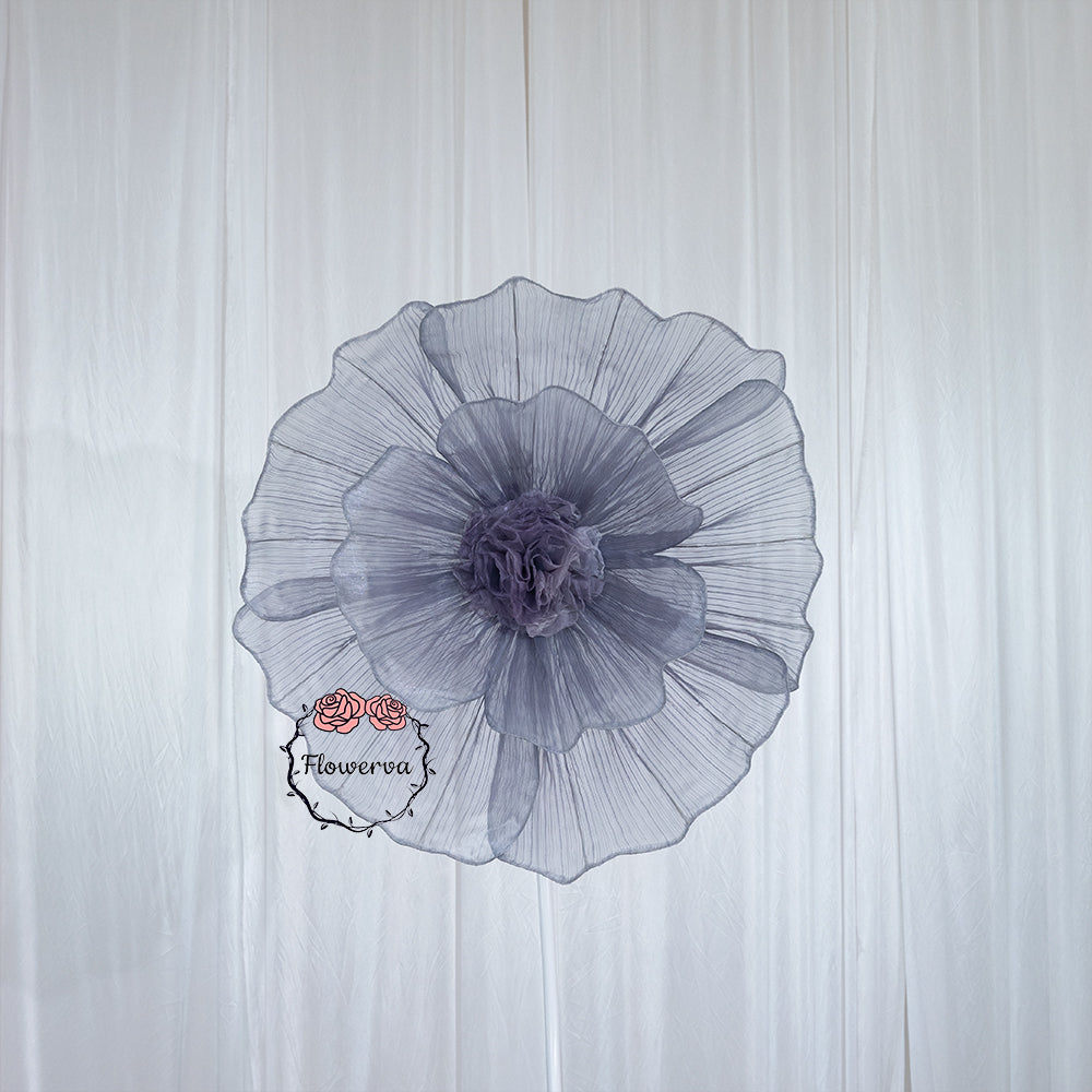 Flowerva Giant Tulle Flower Centerpiece Wedding Decor Grayish Purple