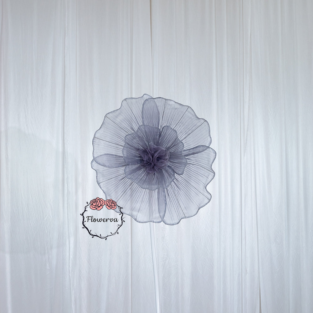 Flowerva Giant Tulle Flower Centerpiece Wedding Decor Grayish Purple
