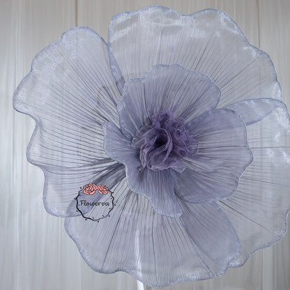 Flowerva Giant Tulle Flower Centerpiece Wedding Decor Grayish Purple