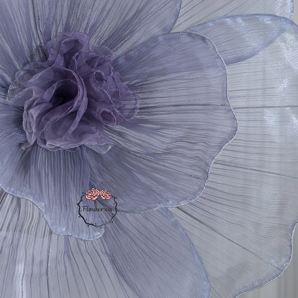 Flowerva Giant Tulle Flower Centerpiece Wedding Decor Grayish Purple