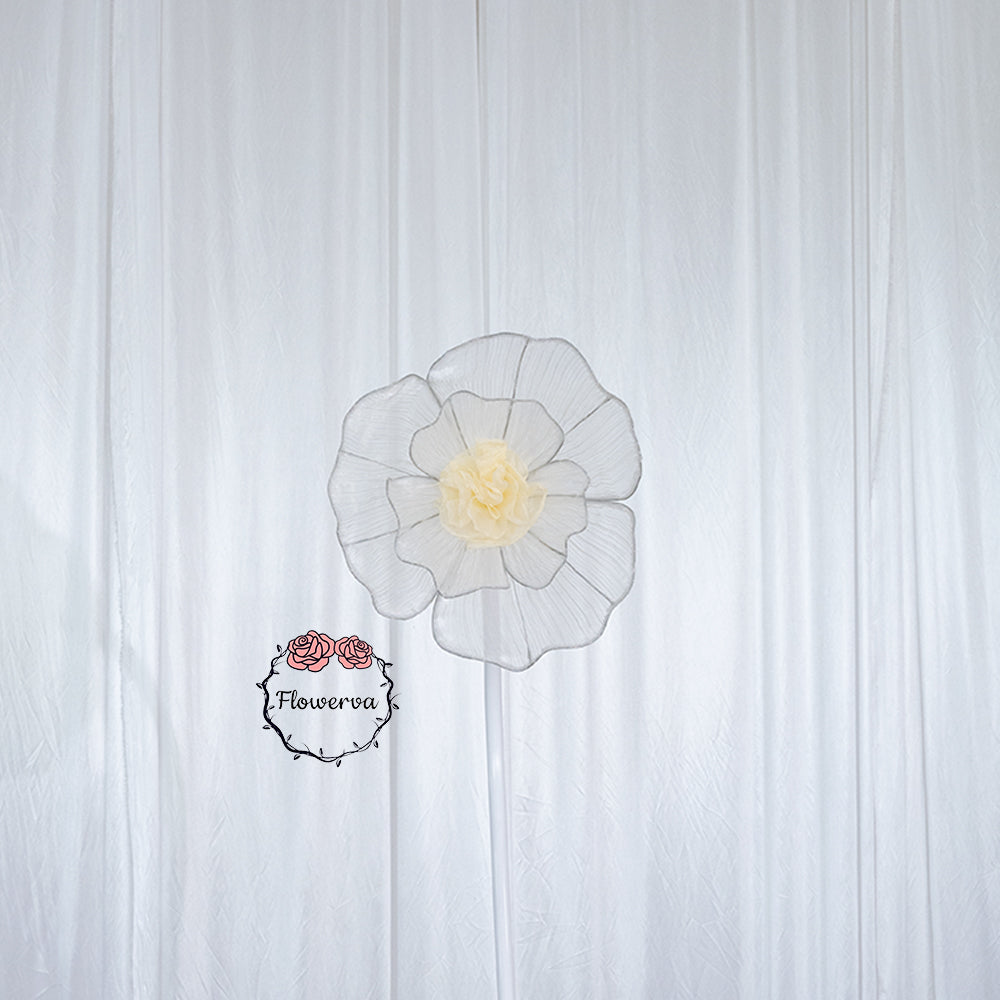 Flowerva Giant Tulle Flower Centerpiece Wedding Decor Ivory