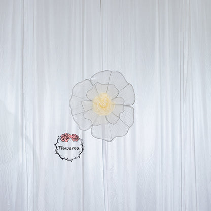 Flowerva Giant Tulle Flower Centerpiece Wedding Decor Ivory