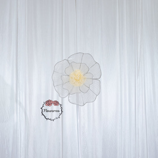 Flowerva Giant Tulle Flower Centerpiece Wedding Decor Ivory