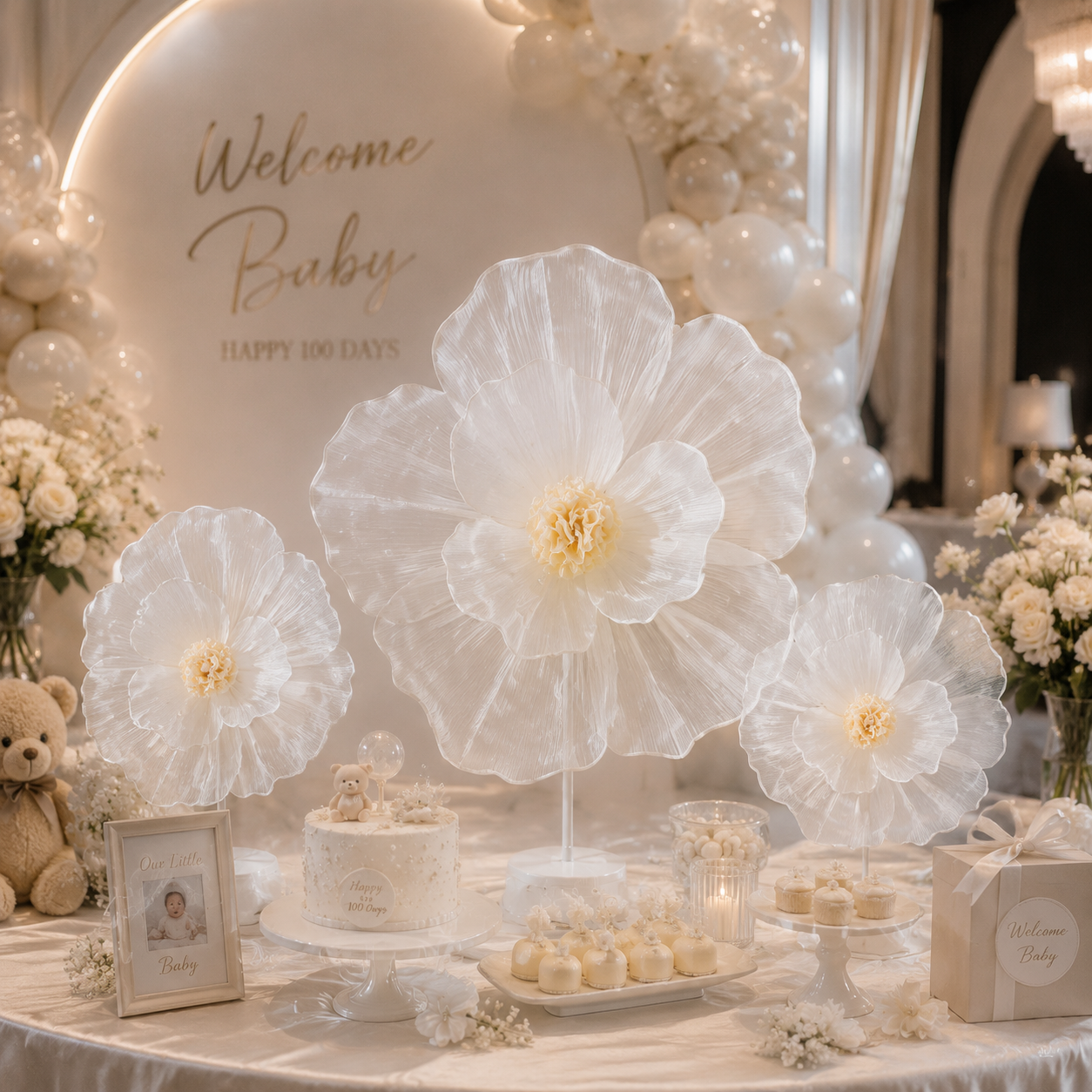 Flowerva Fabric Giant Flower Centerpiece Luxury Wedding & Event Decor