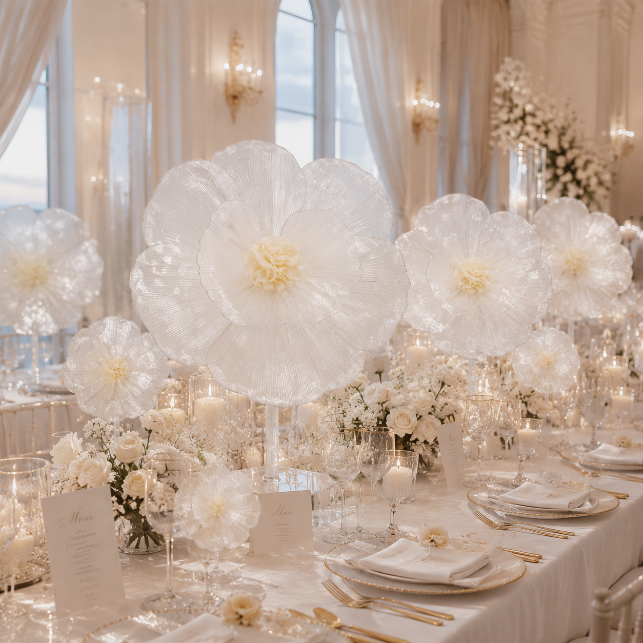 Flowerva Fabric Giant Flower Centerpiece Luxury Wedding & Event Decor