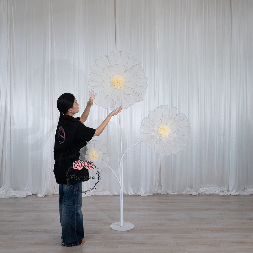 Flowerva Fabric Giant Flower Centerpiece Luxury Wedding & Event Decor