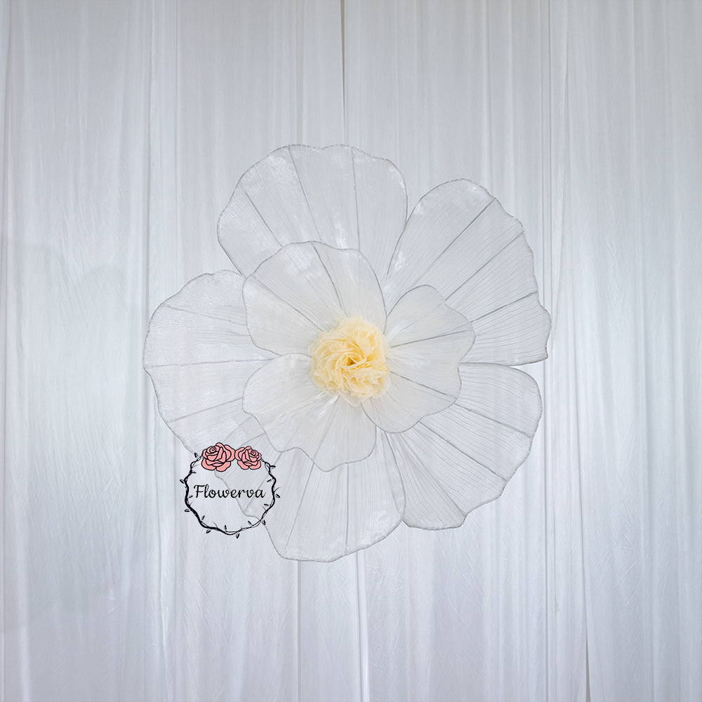Flowerva Giant Tulle Flower Centerpiece Wedding Decor Ivory