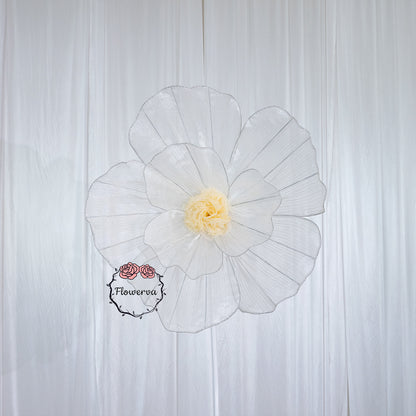 Flowerva Giant Tulle Flower Centerpiece Wedding Decor Ivory
